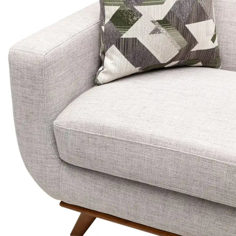 Canapé Condo en Tissu Effet Lin avec Pieds en Bois - Gris Anthracite
