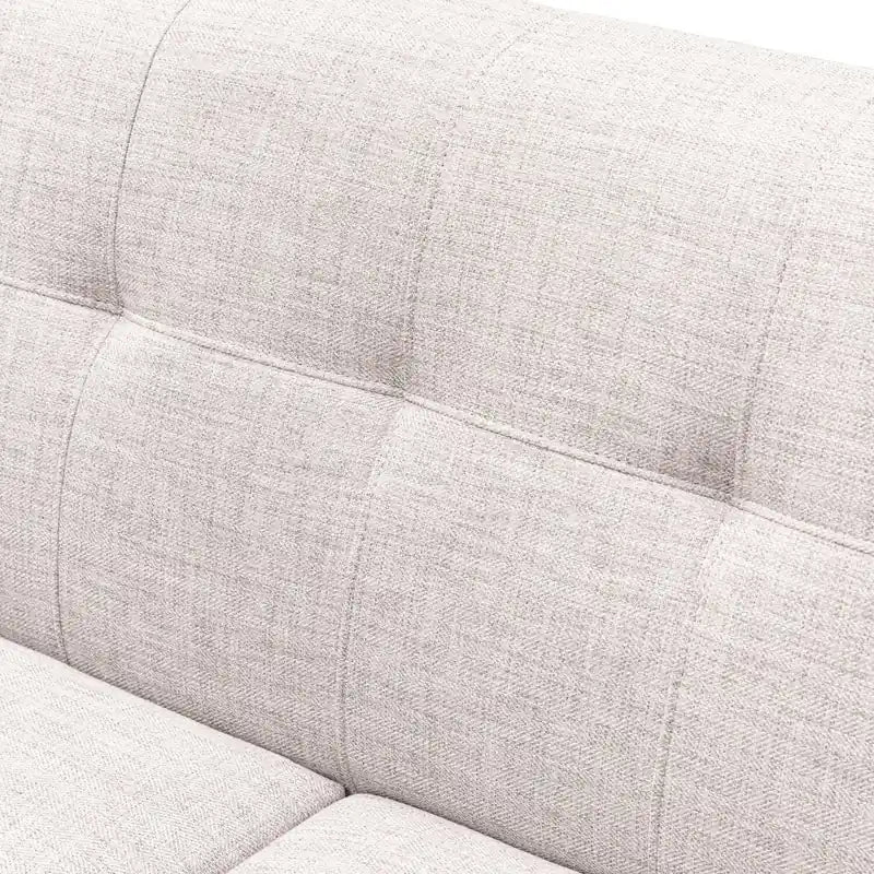 Canapé Condo en Tissu Effet Lin avec Pieds en Bois - Gris Anthracite