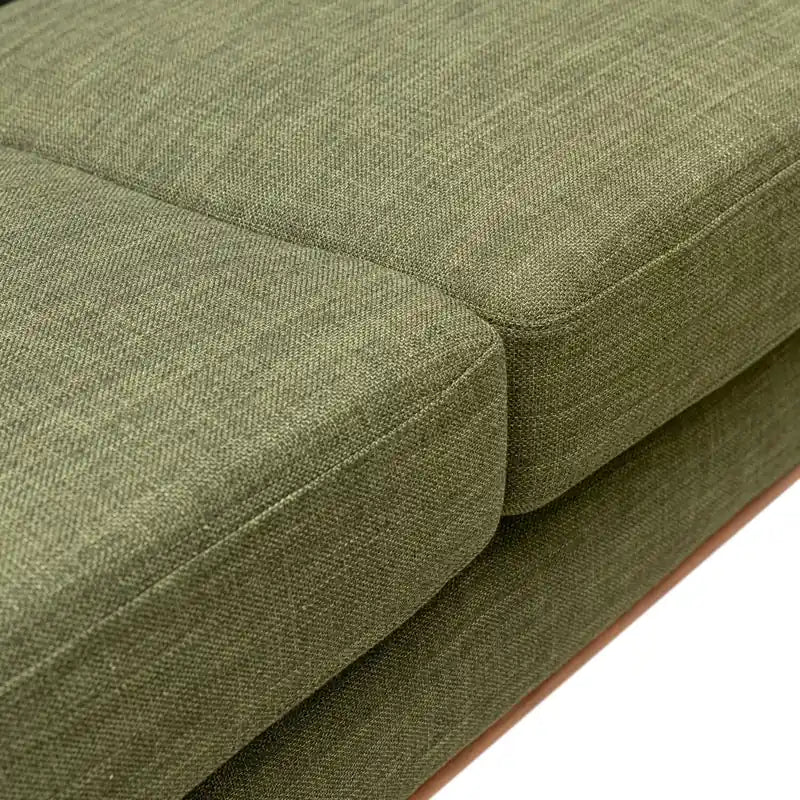 Canapé Condo en Tissu Effet Lin avec Pieds en Bois - Gris Anthracite