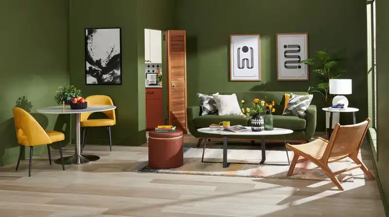 Canapé Condo en Tissu Effet Lin avec Pieds en Bois - Gris Anthracite