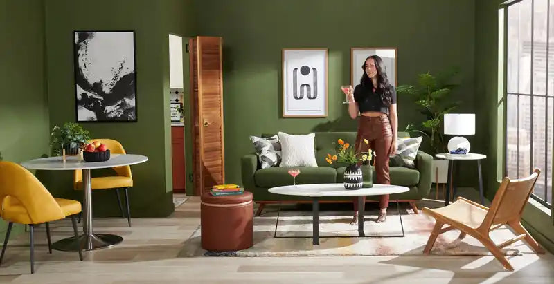 Canapé Condo en Tissu Effet Lin avec Pieds en Bois - Gris Anthracite
