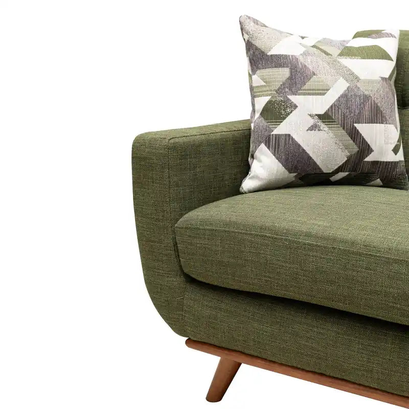 Canapé Condo en Tissu Effet Lin avec Pieds en Bois - Gris Anthracite