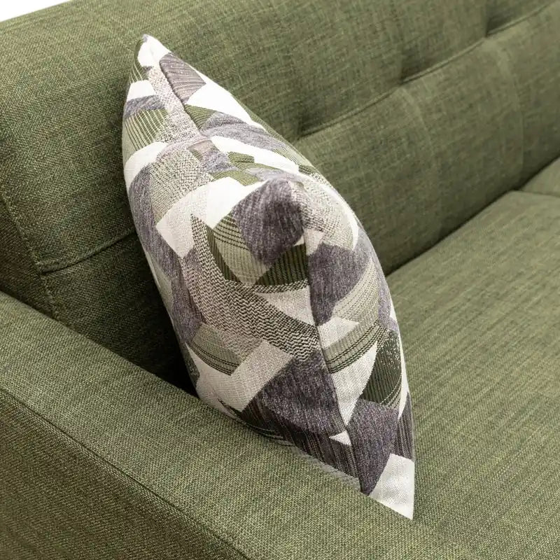 Canapé Condo en Tissu Effet Lin avec Pieds en Bois - Gris Anthracite