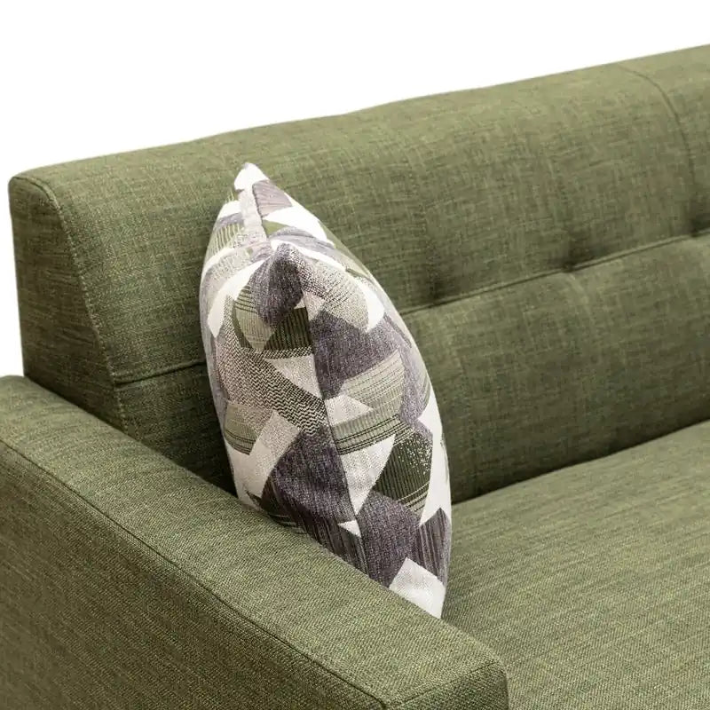 Canapé Condo en Tissu Effet Lin avec Pieds en Bois - Gris Anthracite