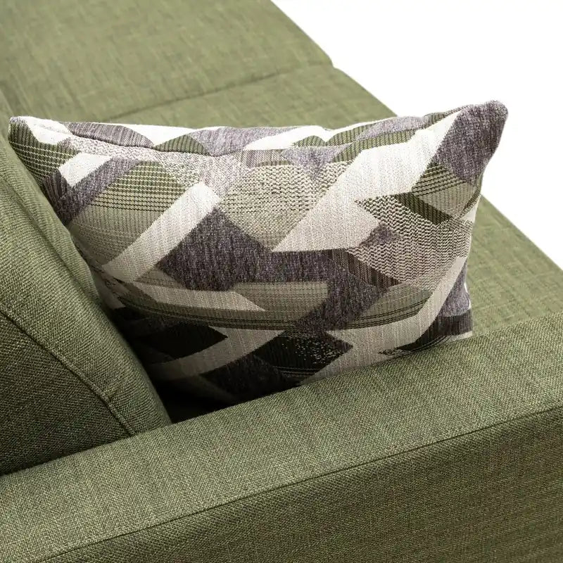 Canapé Condo en Tissu Effet Lin avec Pieds en Bois - Gris Anthracite