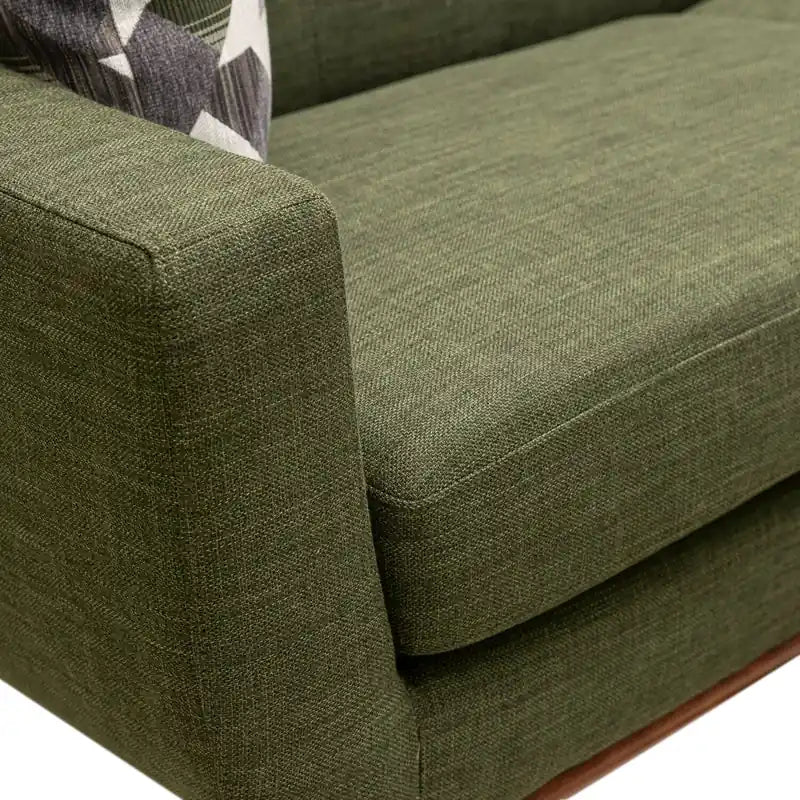Canapé Condo en Tissu Effet Lin avec Pieds en Bois - Gris Anthracite