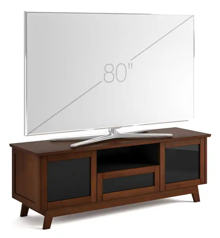 Meuble TV de qualité supérieure avec rangement, 183 cm, noyer moyen