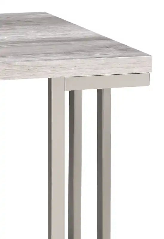 22 Table d'appoint moderne - Grise et étain avec base en métal