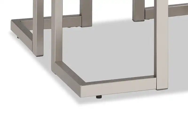 22 Table d'appoint moderne - Grise et étain avec base en métal
