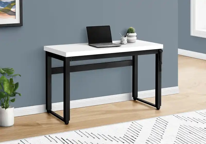 47.25 Bureau réglable en hauteur - Blanc/Noir
