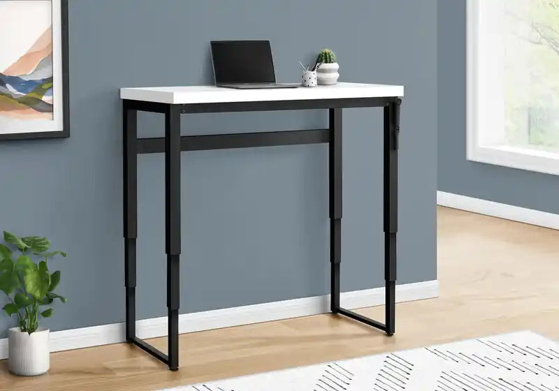 47.25 Bureau réglable en hauteur - Blanc/Noir