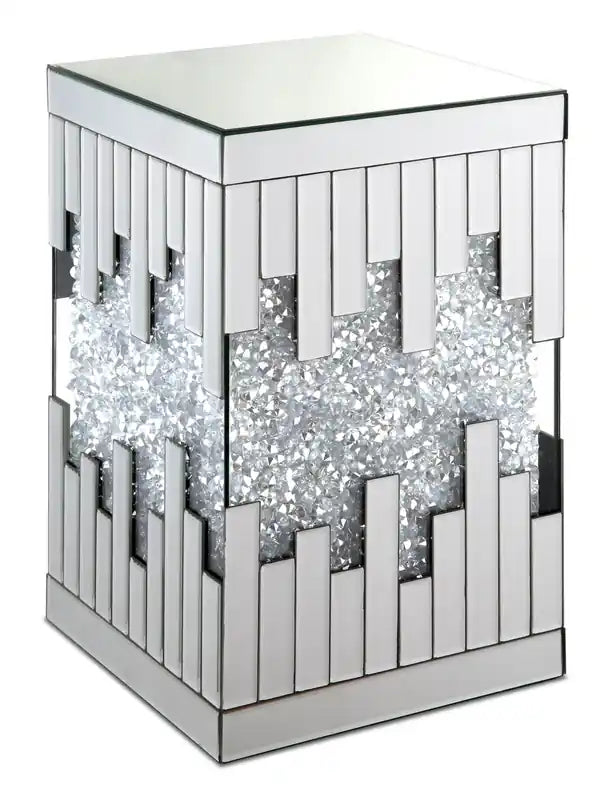 Lori 12 Mirrored Accent Table with Crystals