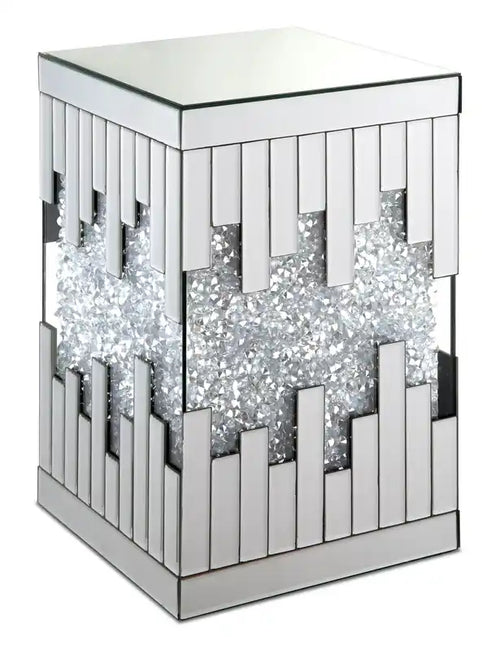 Lori 12 Mirrored Accent Table with Crystals
