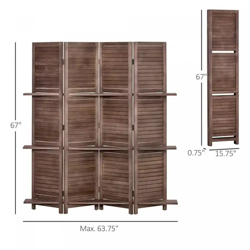 Paravent 4 Panneaux, Séparateur de Pièce Portable