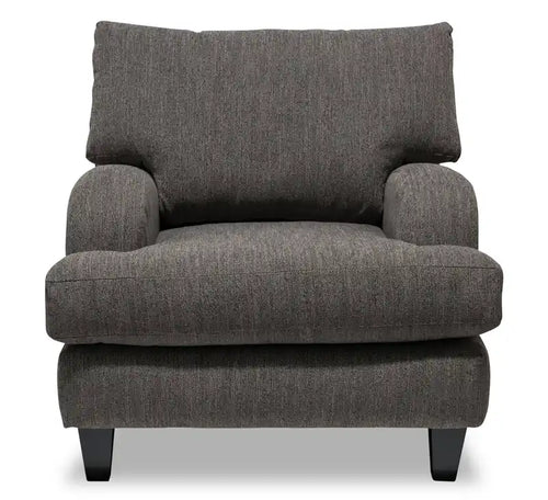 36 Chaise en tissu avec pieds en bois - Gris anthracite