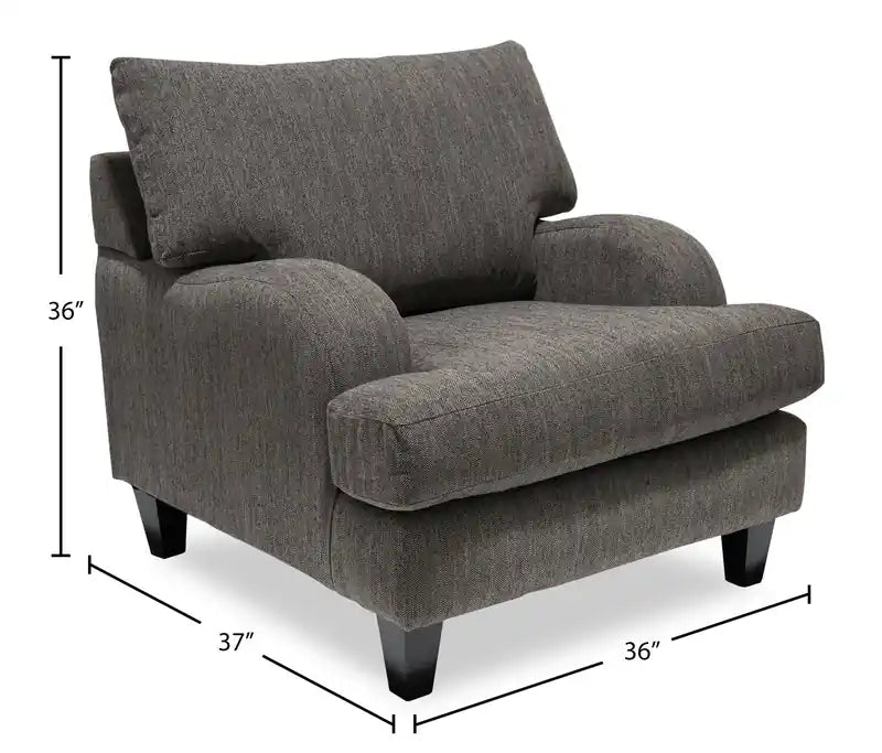 36 Chaise en tissu avec pieds en bois - Gris anthracite