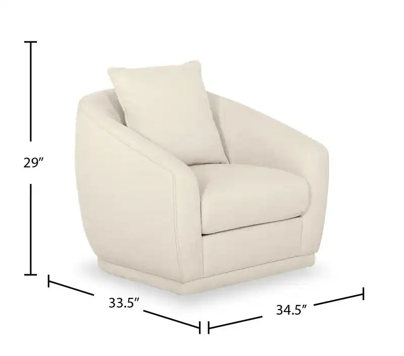 Fauteuil pivotant en tissu 34,5 po