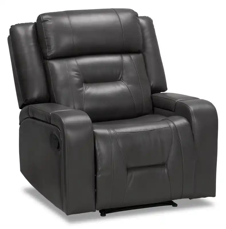 Ryker 36.8 Leather-Look Reclining Chair with Storage Arms