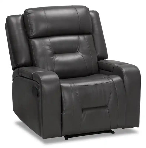 Ryker 36.8 Leather-Look Reclining Chair with Storage Arms