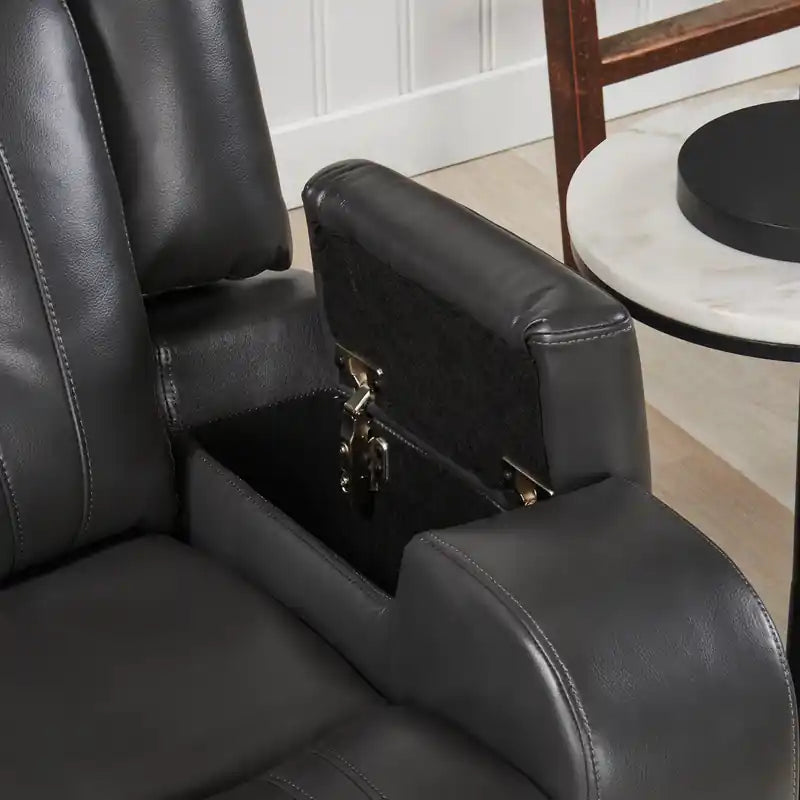 36.8 Fauteuil inclinable imitation cuir avec accoudoirs de rangement