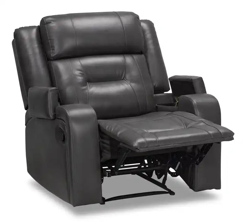 36.8 Fauteuil inclinable imitation cuir avec accoudoirs de rangement